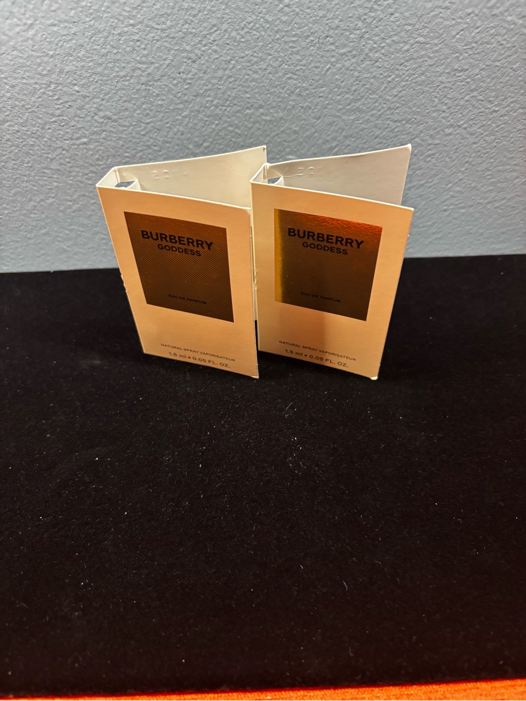 Burberry Goddess Sample Booklet  Peach And Gold Accents